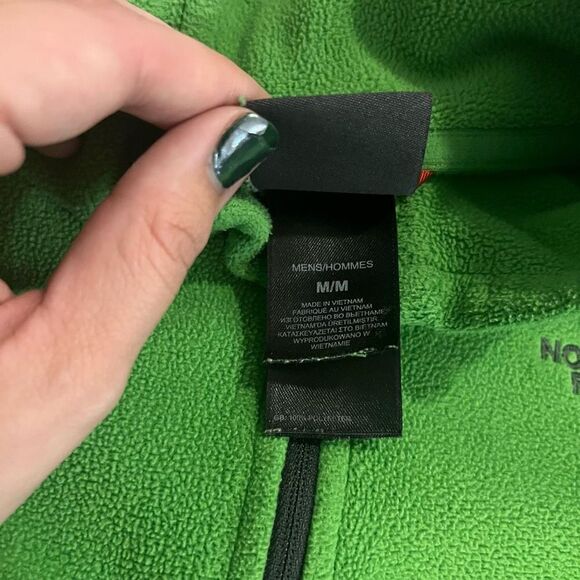 The North Face Green Fleece Quarterzip Jacket Men Medium - Picture 3 of 4